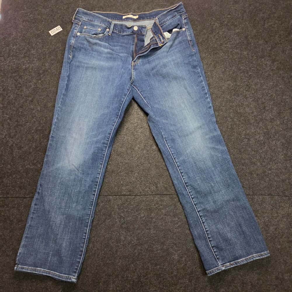 Levi's 505 Straight Women's Blue Medium Wash Denim Jeans Size 33x30